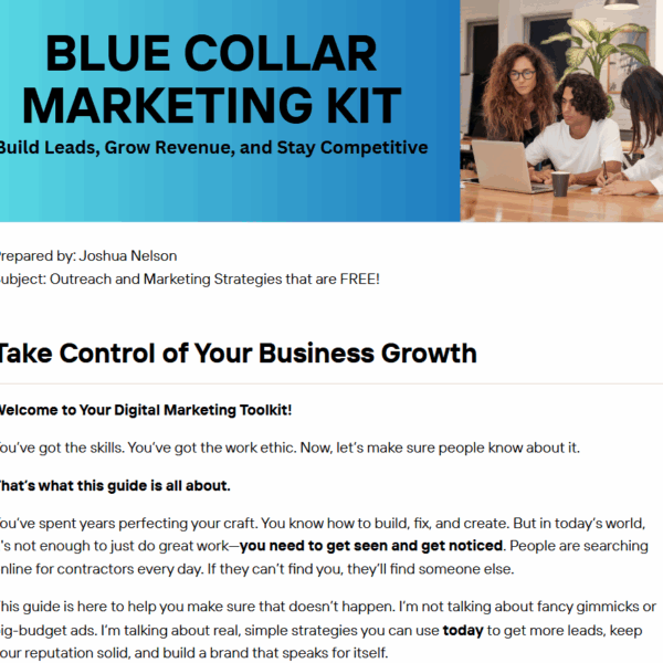 Blue Collar Marketing Kit - 10 Page Guide