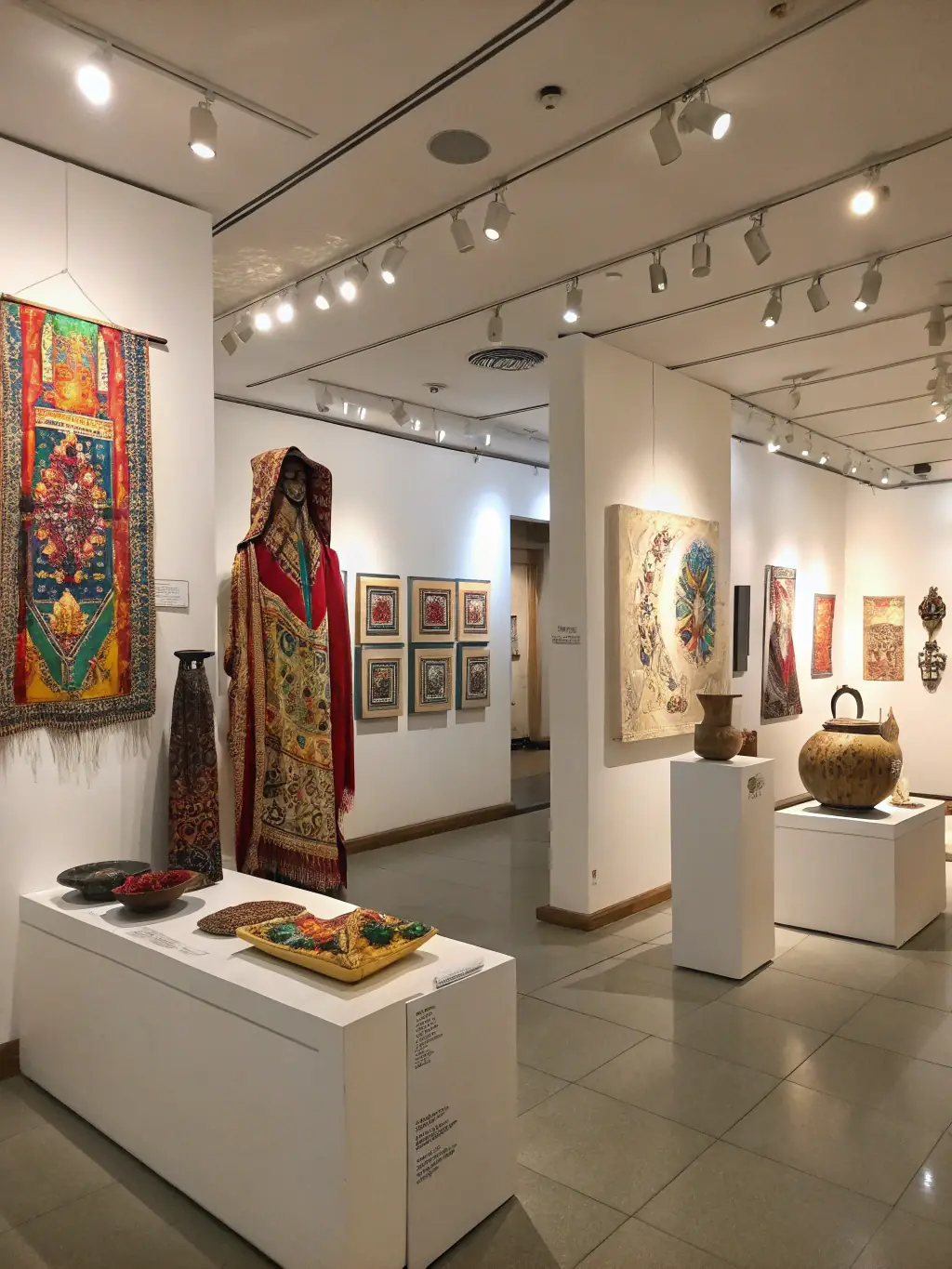 A well-lit display of various art pieces in a home setting, highlighting the impact of custom lighting on the artwork's visual appeal and ambiance.